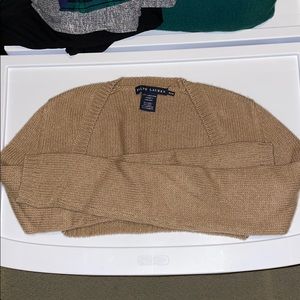 Ralph Lauren tan sweater “shrug”. Size M.